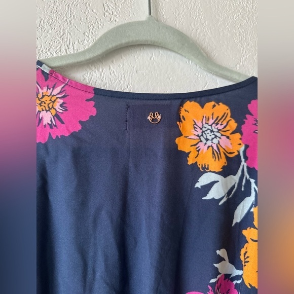 Maaji Make Waves Long Sleeve Kimono Maxi Wrap Dress or Coverup in Blue Floral M - Picture 11 of 13